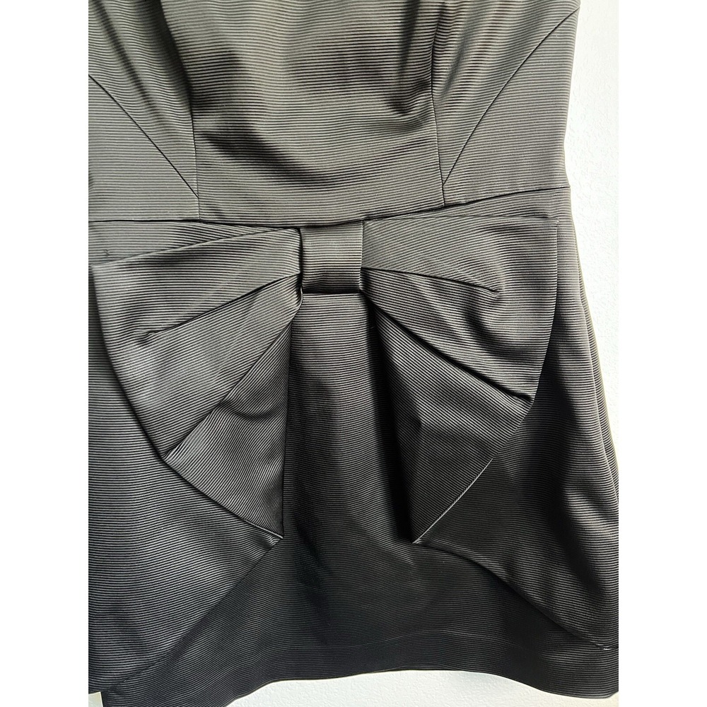 Coast Dress Short Black Strapless Ribbed Tafeta Front Bow US 8 - Picture 2 of 10